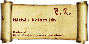 Náthán Krisztián névjegykártya